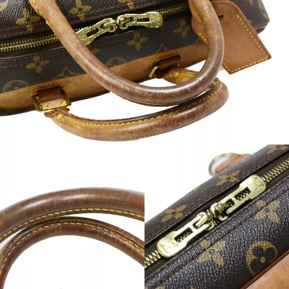 LOUIS VUITTON LV Logo Deauville Hand Bag Monogram Leather Brown - Picture 10 of 16